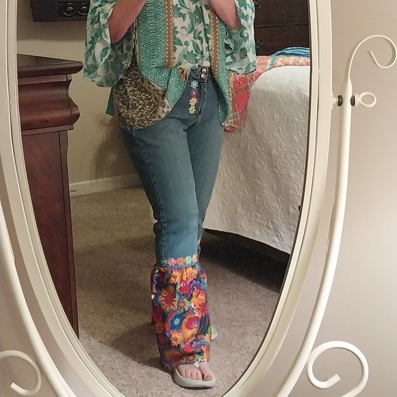 Jeaniemade Denim - Size 12 Upcycled Bell-Bottoms Jeans Styled By me